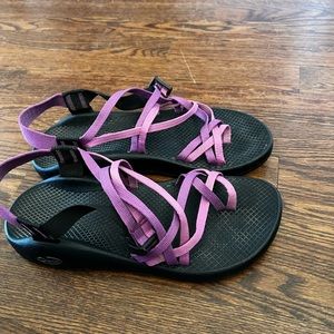 Purple and Pink Strappy Chacos